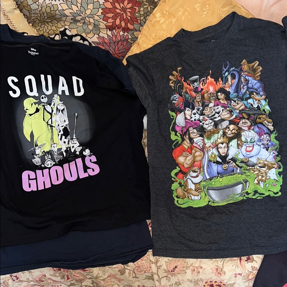 Disney Villains Graphic T-Shirt - 6 tops Black bundle of shirts